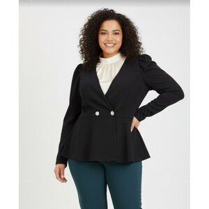 Eloquii Black Feminine Blazer Figure Flattering Capsule Wardrobe Womens Sz 16